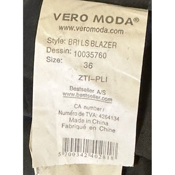 Vero Moda Womens Blazer Jacket Lined 2 Button Stretch Long Sleeve Black Size 36 - Picture 10 of 14